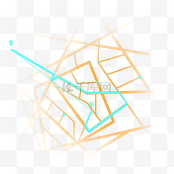 行程线路图片_科技感地图路线导航规划定