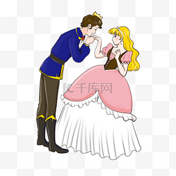 粉色婚礼背景设计图片_王子童话人物卡通