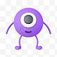 3DC4D立体紫色独眼怪兽
