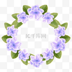 紫罗兰花卉图片_水彩紫罗兰花卉婚礼边框自然