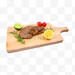 鱼菜板图片_食物熟食牛排