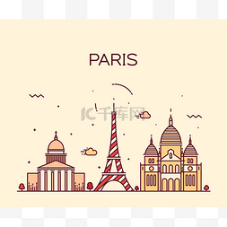 巴黎paris图片_巴黎城市剪影.