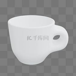 3DC4D立体白色咖啡杯