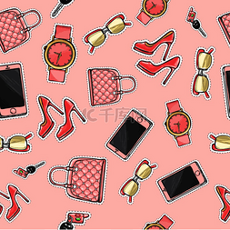 粉红色的手机图片_女性配饰系列粉红色的钱包玻璃杯