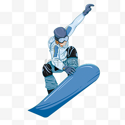 冰雪运动图标图片_冬奥会奥运会比赛项目单板滑雪蓝