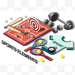 illustration of info graphic sports equipment