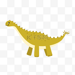 黄色长脖子可爱卡通恐龙