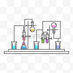 科技背景化学图片_化学实验材料简笔画流程