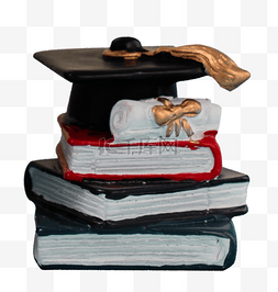 学生升学毕业季书籍博士帽摆件