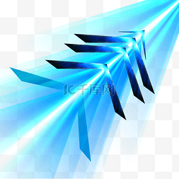 礼盒飞起来图片_箭头抽象光效科技未来感蓝色飞起