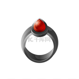 红色珠宝戒指图片_镶有红色宝石的戒指，镶有宝石的