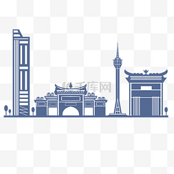 澳门的士图片_澳门旅游地标景点建筑剪影