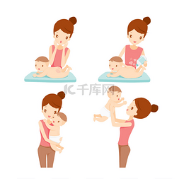 亲和健康图片_母亲和婴儿套