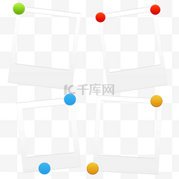 四个白色宝丽来相框