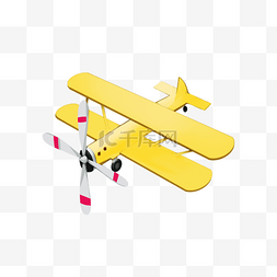 双翼复古老式黄色飞机