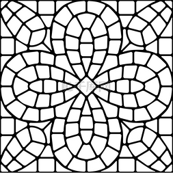 古代马赛克瓷砖图案玻璃装饰抽象
