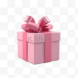 素鸡礼盒图片_一个3D礼物礼盒装饰粉色