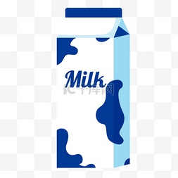 蓝白光晕图片_蓝白图案纸盒包装牛奶