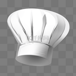 白色立体褶皱厨师帽