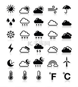 天气图标矢量素材图片_天气图标集-矢量