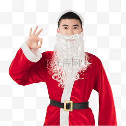 人像人像胡子图片_圣诞圣诞节圣诞老人OK手势