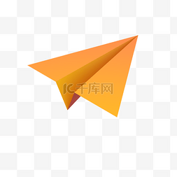立体折纸飞机图片_3D立体黄色纸飞机