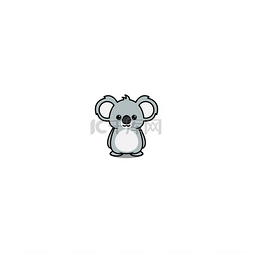 Cute koala卡通图标，矢量插图