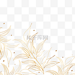 金色花草植物花卉线稿边框