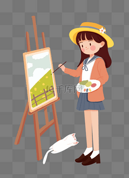 小少女图片_女孩小姑娘画画