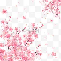 日本花瓣元素图片_日本粉色樱花春季花瓣光效飘落
