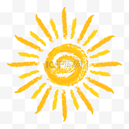 太阳钟素材下载图片_可爱涂鸦太阳夏天