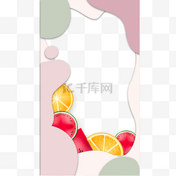 清爽抽象图片_夏季清爽色块水果instagram边框