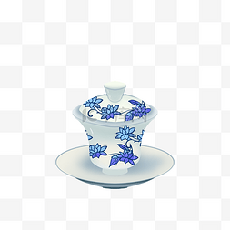 青花瓷器具图片_中式茶道器具青花瓷茶碗茶杯