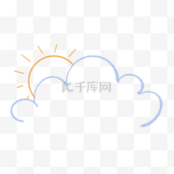 太阳云朵夏季卡通剪贴画