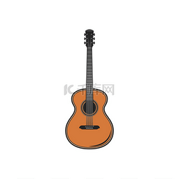 棕色的吉他图片_吉他独立的有音乐器矢量古典吉他