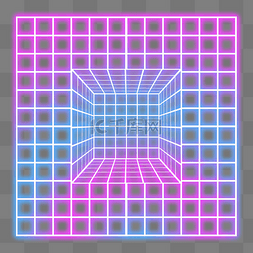 红色立体线条图片_红色蓝色霓虹光感发光简约黑色透