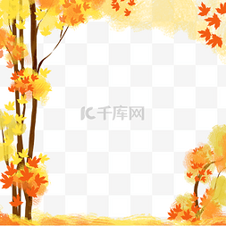秋天景色氛围边框