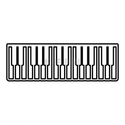 Pianino 音乐键象牙色合成器轮廓轮