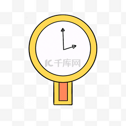 黄色的钟表图片_黄色可爱的钟表