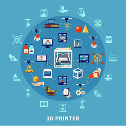 铸造图片_3d 打印设计组合。 