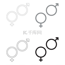 申请单icon图片_Venus and Mars symbol the black and gray colo