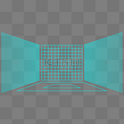 科技空间网格图片_空间透视网格