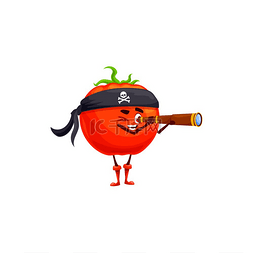 飞屋环游记罗素图片_戴着头巾的海盗可爱番茄与快乐的