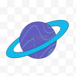 蓝色条纹星球科学教育元素剪贴画