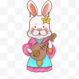 兔子福图片_七福神辩财天卡通风格可爱兔子造