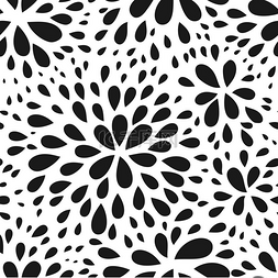 花形状的水图片_抽象的无缝下降模式单色黑白纹理