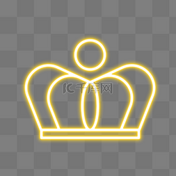 金黄线条霓虹光效卡通皇冠