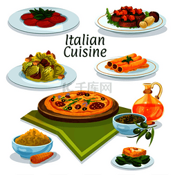 意大利面图片_意大利美食意大利辣香肠披萨卡通