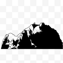 美式黑白素描山