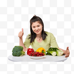减肥减脂肥胖女孩蔬菜